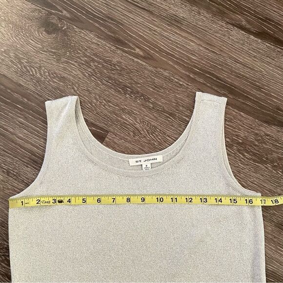 St. John sleeveless silver sweater - Picture 9 of 11